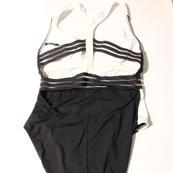 Kenneth Cole Cutout Mesh Wide Straps One-Piece Sexy Swimsuit Black White XL - Picture 5 of 8